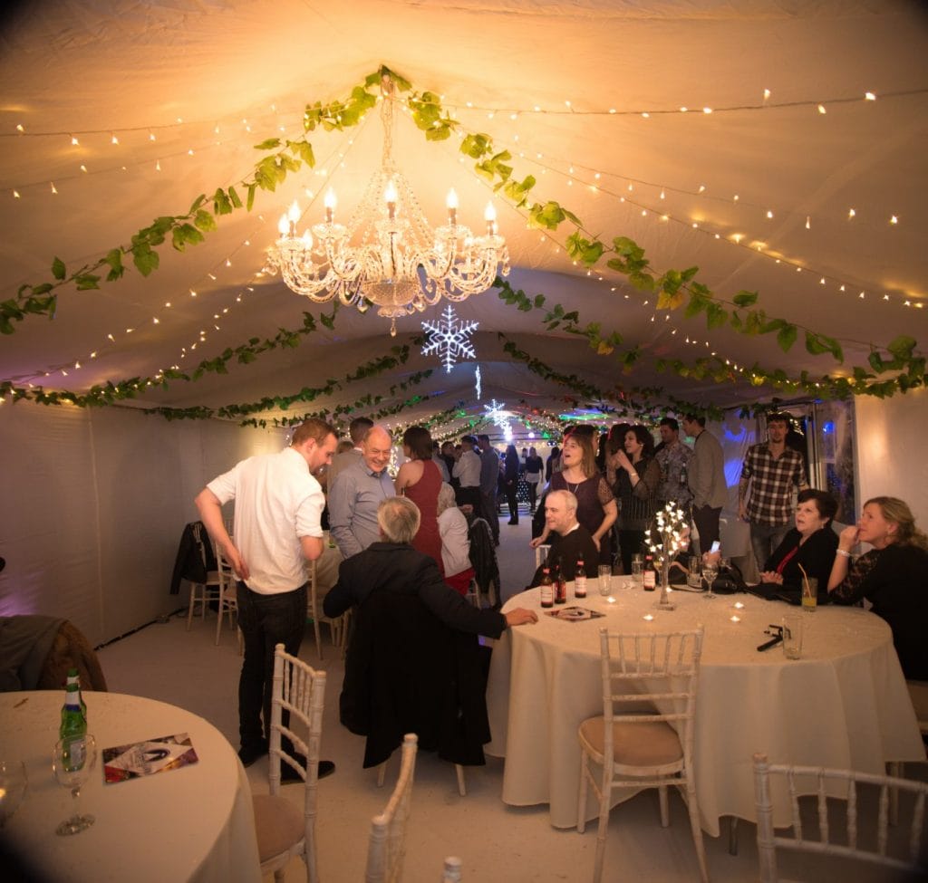 Inside Marquee at Wedding